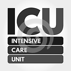ICU - Intensive Care Unit acronym, medical concept