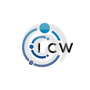 ICW letter technology logo design on white background. ICW creative initials letter IT logo concept. ICW letter design photo