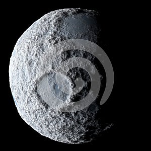 Icy asteroid isolated 3d rendering