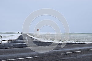 icy and badly deteriorated country roads in the Eifel