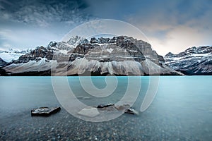 Icy Blue Bow Lake on the Icefield Parkway