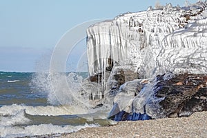 Icy Bluffs Along the Lake Erie Shoreline