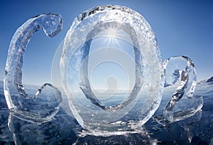 Icy chemical formula of carbon dioxide CO2