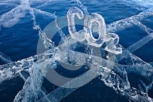 Icy chemical formula of carbon dioxide CO2