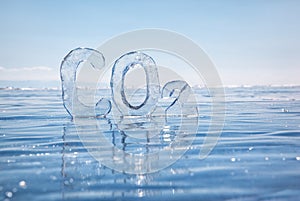 Icy chemical formula of carbon dioxide CO2