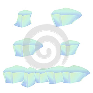 Icy cliff, iceberg, isolated ice. Cartoon style.