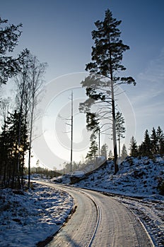 Icy country road