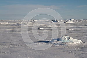 Icy desert of Antarctica winter sunny