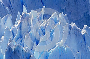 Icy formations of Perito Moreno Glacier at Canal de Tempanos in Parque Nacional Las Glaciares near El Calafate, Patagonia photo