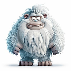 Icy: The Goofy White Monster - Cartoon Yeti On White Background