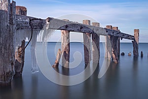 Icy Groynes at Fifty Point Conservation Area