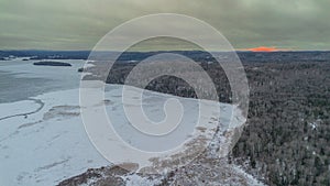 icy lake in the Canadian winter