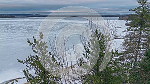 icy lake in the Canadian winter