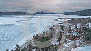 icy lake in the Canadian winter