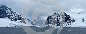 Icy landscape in Antarctica