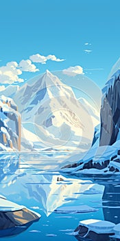 Icy Landscape With Snow Covered Mountains - Stunning Artwork Inspired By Becky Cloonan And Patrick Brown