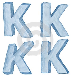 Icy letter K. photo