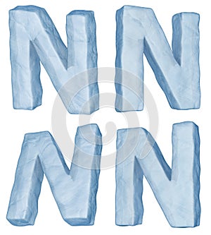 Icy letter N. photo