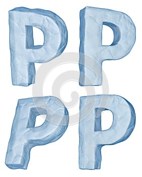 Icy letter P.