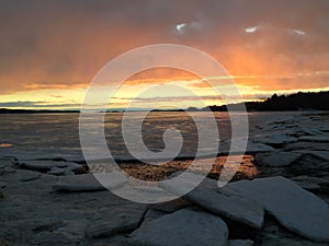 Icy Ocean Coastline Inlet