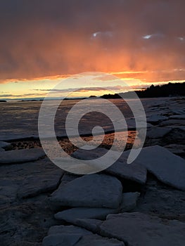 Icy Ocean Coastline Inlet