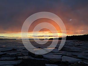 Icy Ocean Coastline Inlet