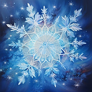 Icy Reverie: Dreamlike Visions of Falling Snowflakes