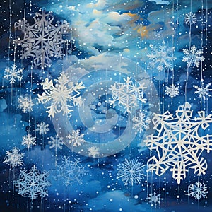Icy Reverie: Dreamlike Visions of Falling Snowflakes