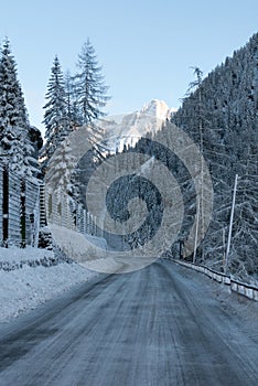 Icy Road, Northern Italy