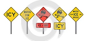Icy Road Signs photo