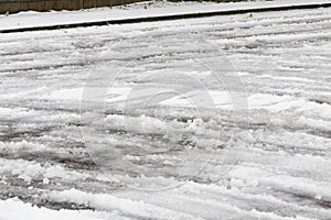 Icy Roads After Freezing Rain Storm