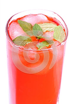 Icy rose mint drink