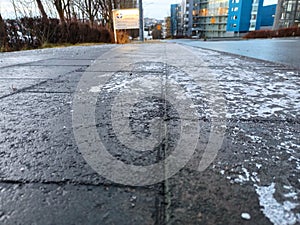 Icy sidewalk