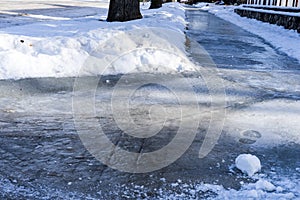 Icy sidewalk photo