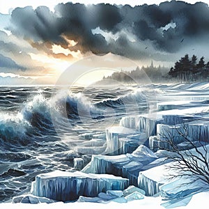 Icy Waves and Dark Clouds
