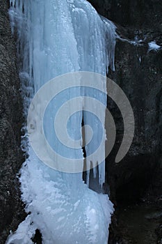 Icycles in canyon DolnÃÂ© diery JÃÂ¡noÃÂ¡ÃÂ­kove diery in MalÃÂ¡ Fatra mountains