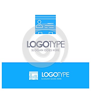 Id, Business, Cards, Contacts, Office, People, Phone Blue Solid Logo with place for tagline