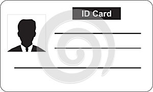 ID Card Black and white, ID sign, Identities card, User with identity photo