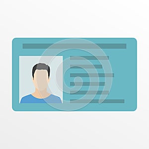 ID card or Car driver license. Vector illustration in flat style.