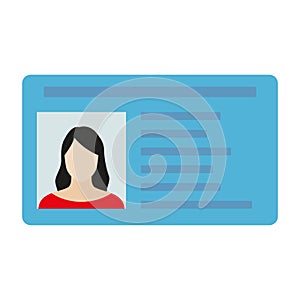 ID card or Car driver license. Vector illustration in flat style.