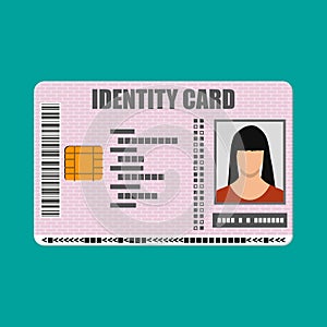 ID card icon. Identity card, national id card photo