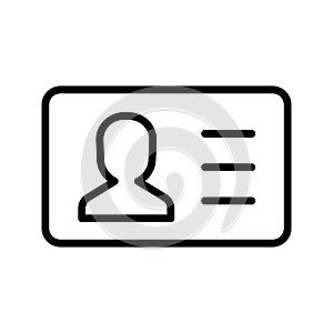 Id card icon vector. Identity tag vector illustration symbol. Driver licence logo.