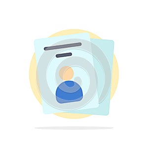 Id, Card, ID Card, Pass Abstract Circle Background Flat color Icon