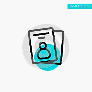 Id, Card, ID Card, Pass turquoise highlight circle point Vector icon