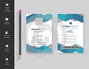 Id card with lanyard set isolated vector illustration. Blank plastic access card, name tag holder with pin ribbon, corporate card