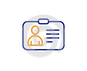 ID card line icon. User Profile sign. Vector