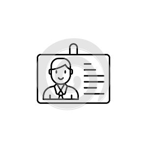 id card, pass, wallet icon. Element of Human resources for mobile concept and web apps illustration. Thin line icon for website