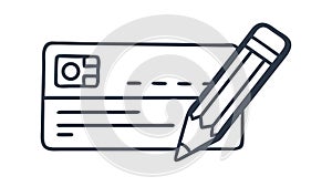 ID Card and Pencil Icon, Identification Document Design, vector design Generative AI