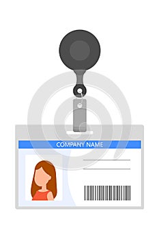 ID card plactic badge with photo and name