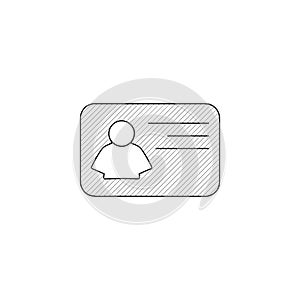 id card thin line icon. id card Hand Drawn thin line icon